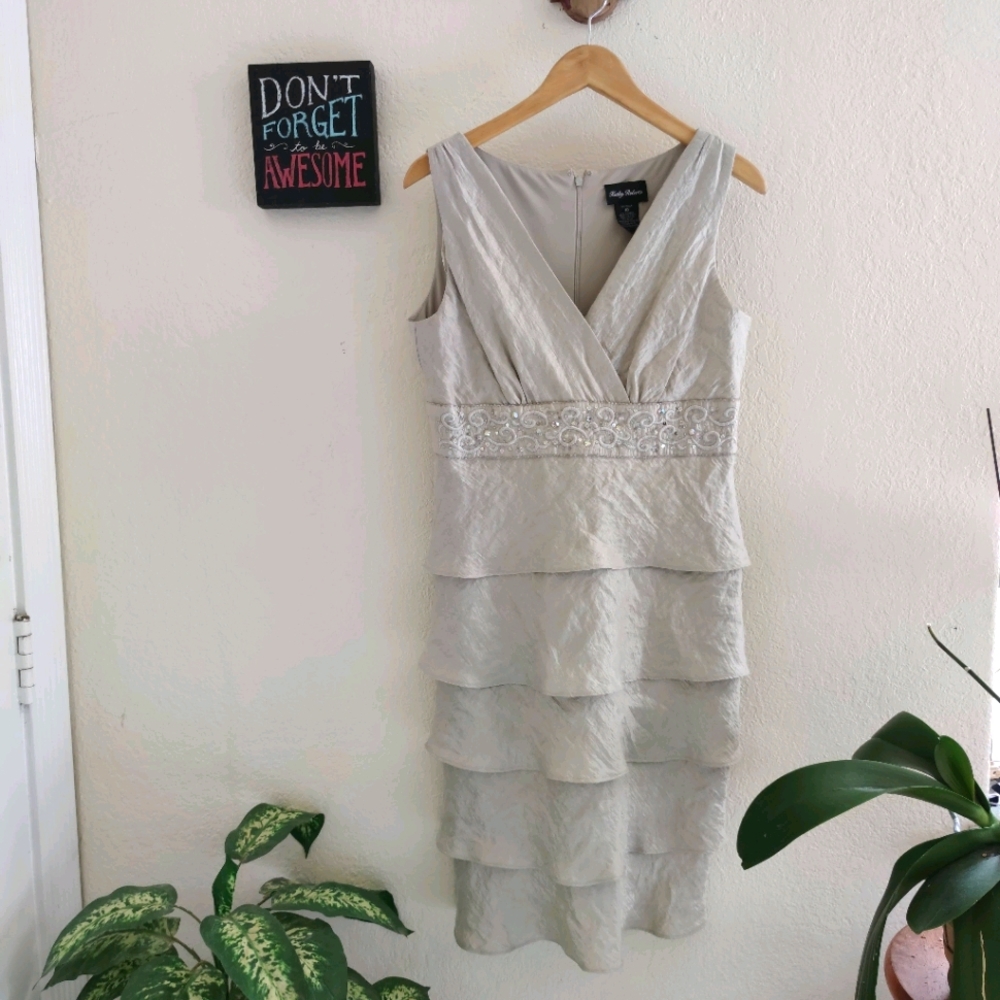 Kathy Roberts 💜 Surplice Formal Dress Ruffles